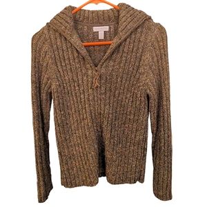 Charter Club Vintage 1/4 Zip Olive Green Wool Blend Turtleneck Sweater Sz Small